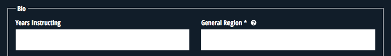 Where to add the regions you teach in under your ShootingClasses.com profile