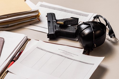 Firearms instructor's desk