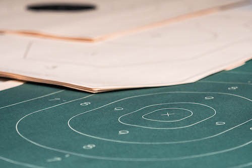 Range target sitting on desk with paperwork