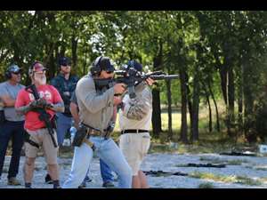 OHP Trooper Brian Costanza demo's a drill